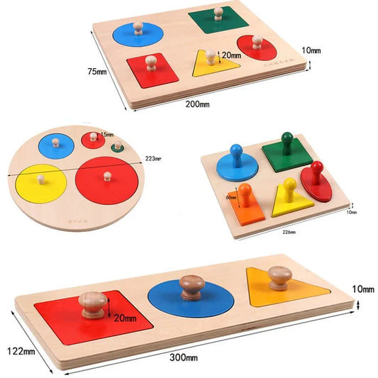 Wooden Geometric Shape Sorting Puzzle Board