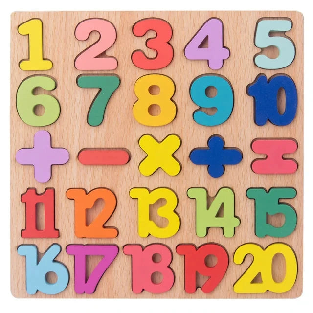 Montessori Wooden Alphabet Puzzle for Toddlers | Learn ABCs & Shapes