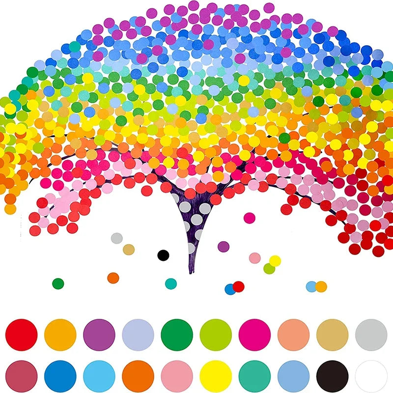 Colored Dot Stickers for Crafts & Classroom | Easy Peel, 6 Sizes