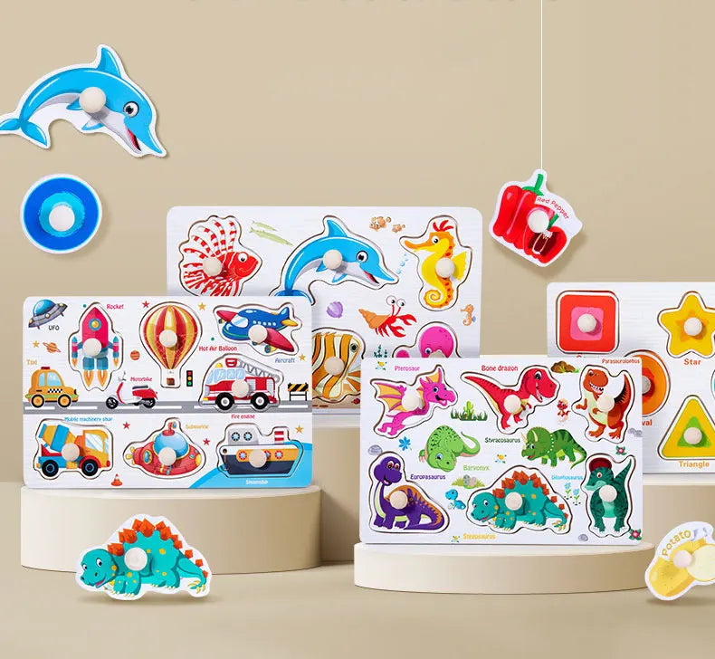 Montessori Wooden Alphabet Puzzle for Toddlers | Learn ABCs & Shapes