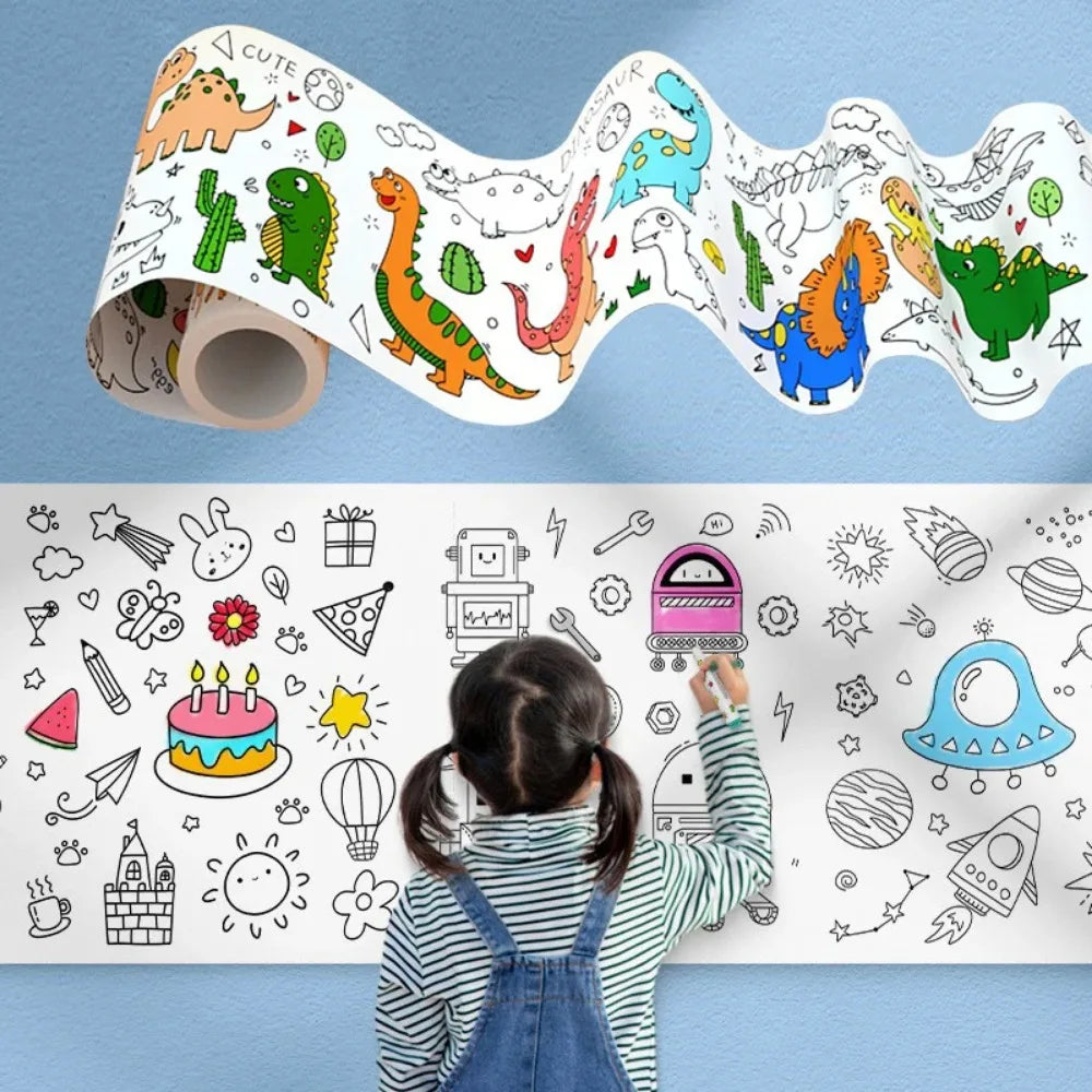 Coloring Paper Roll for Kids | Fun Graffiti & DIY Drawing Activity