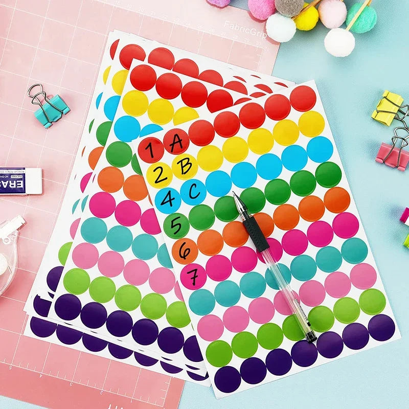 Colored Dot Stickers for Crafts & Classroom | Easy Peel, 6 Sizes
