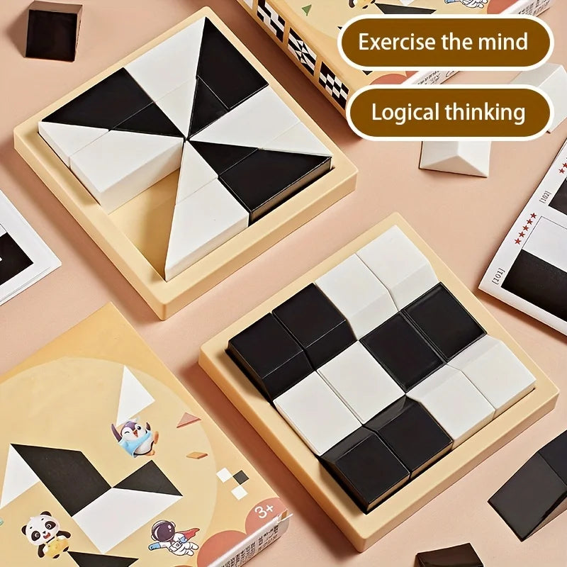 Montessori Logic Block Puzzle Toy for Kids | 120 Challenges to Train Focus & Thinking