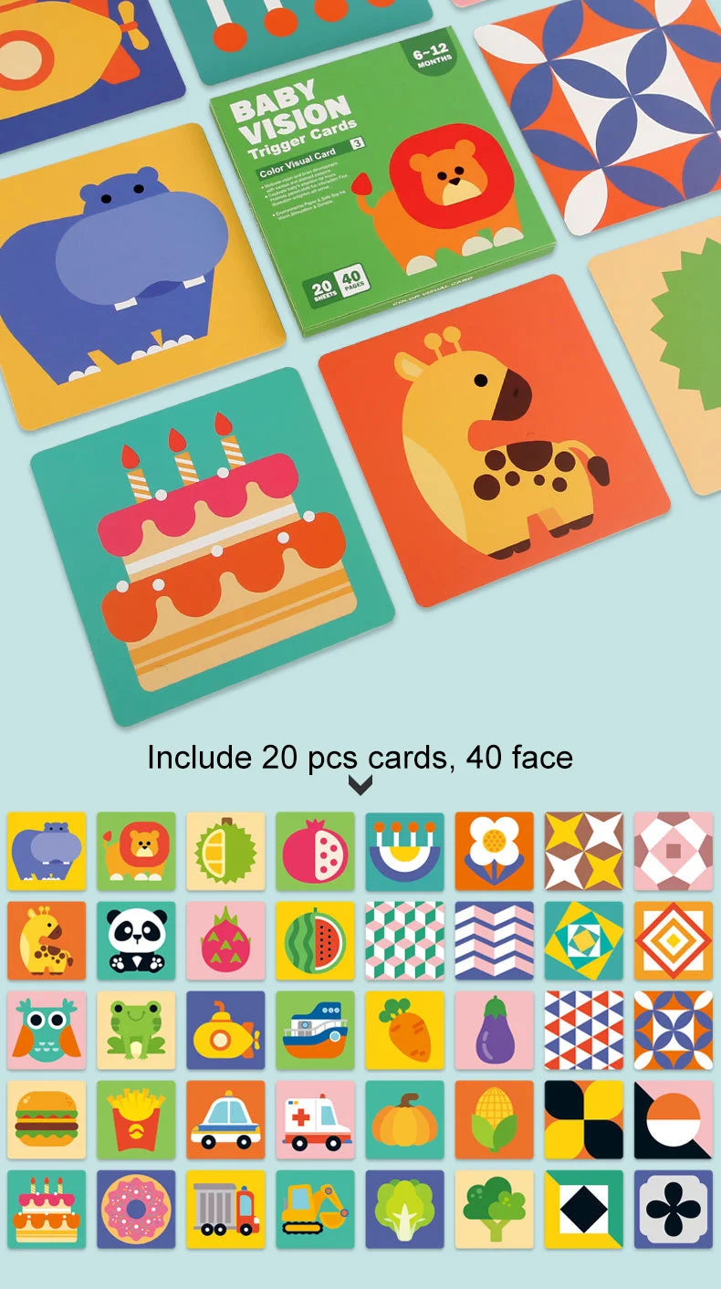 Baby Visual Stimulation Cards – High-Contrast, Age-Staged