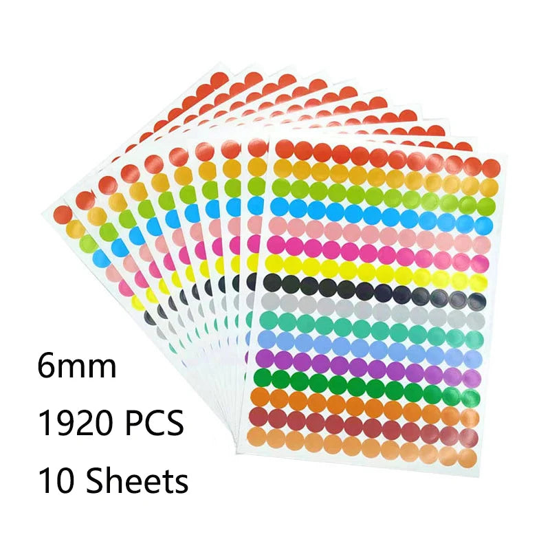 Colored Dot Stickers for Crafts & Classroom | Easy Peel, 6 Sizes