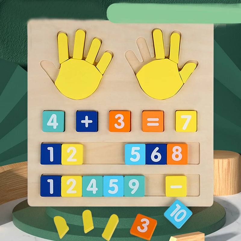 Montessori Wooden Finger Counting Math Board