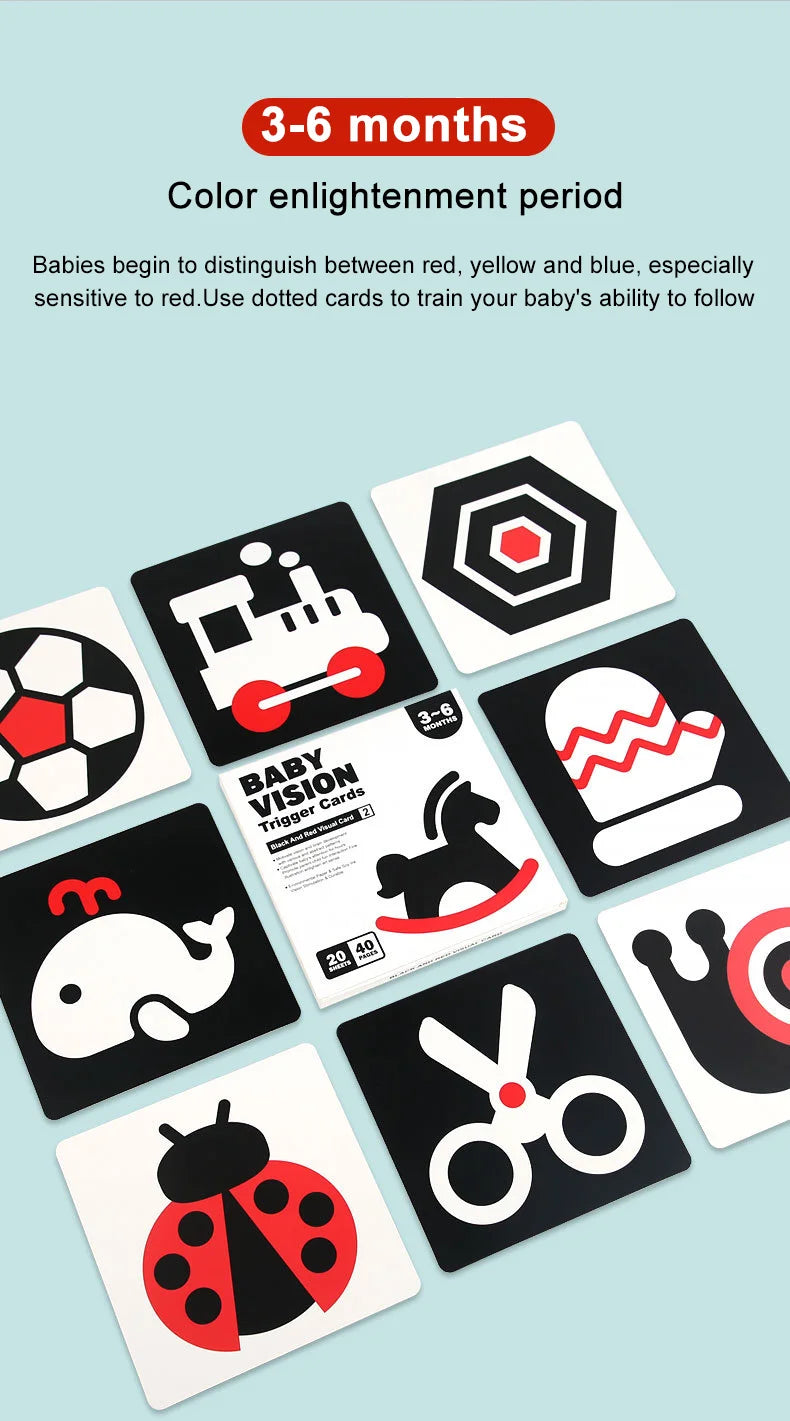 Baby Visual Stimulation Cards – High-Contrast, Age-Staged
