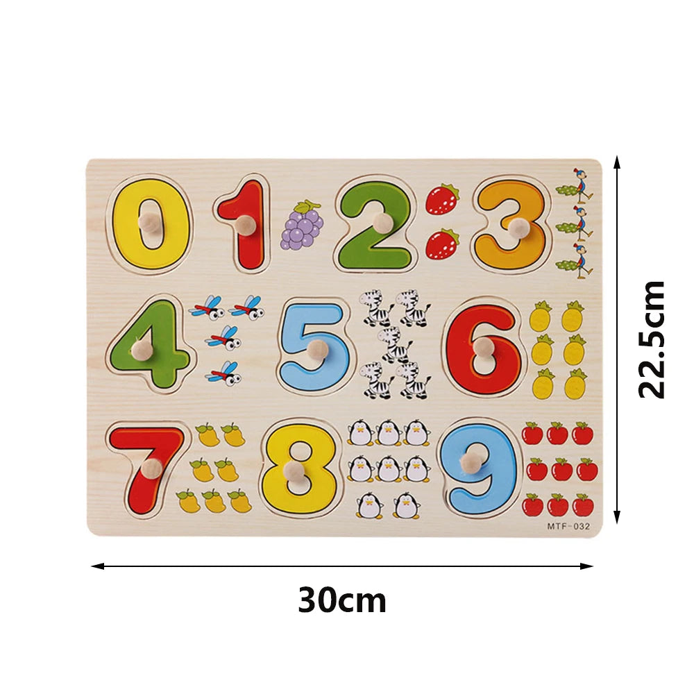 Montessori Wooden Alphabet Puzzle for Toddlers | Learn ABCs & Shapes