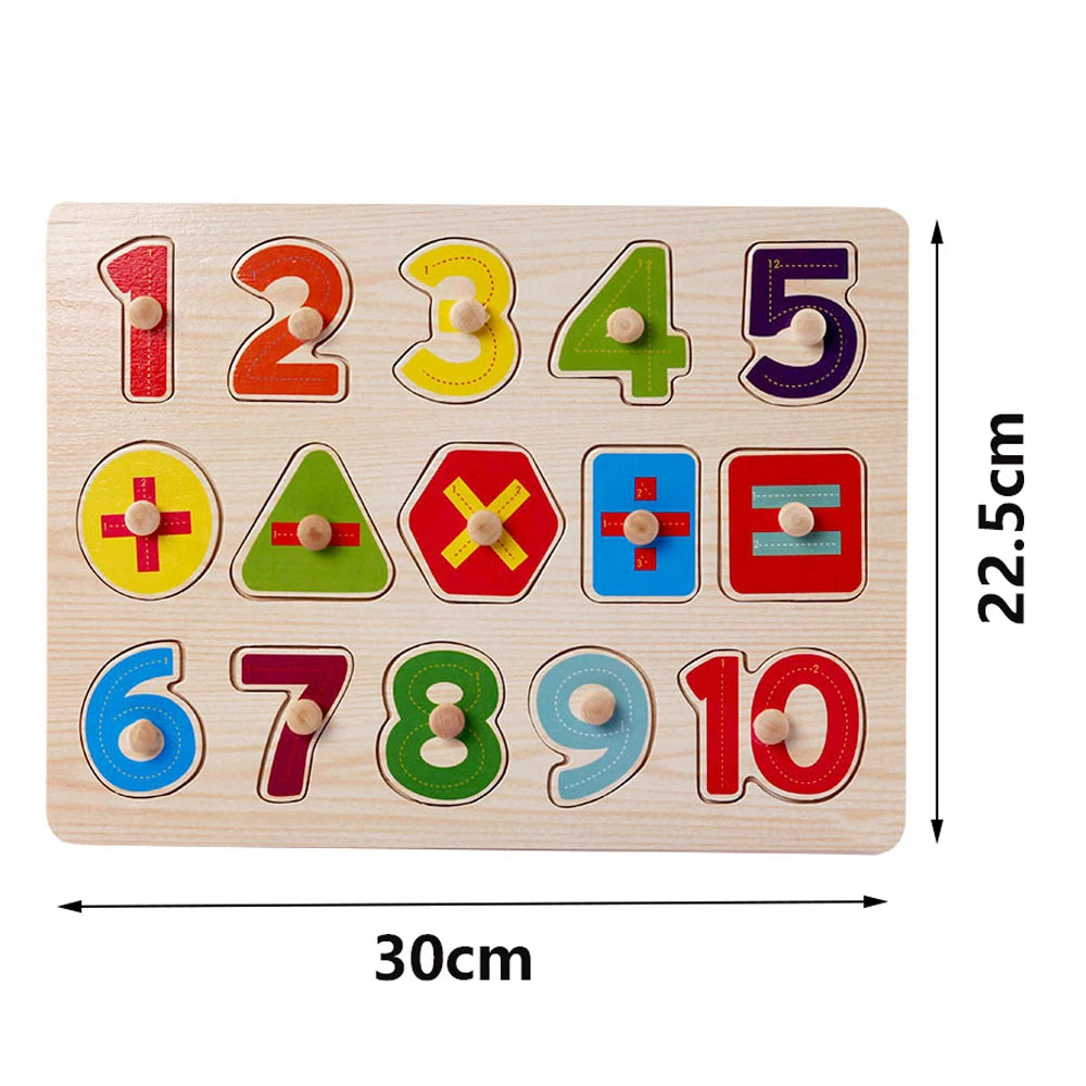 Montessori Wooden Alphabet Puzzle for Toddlers | Learn ABCs & Shapes