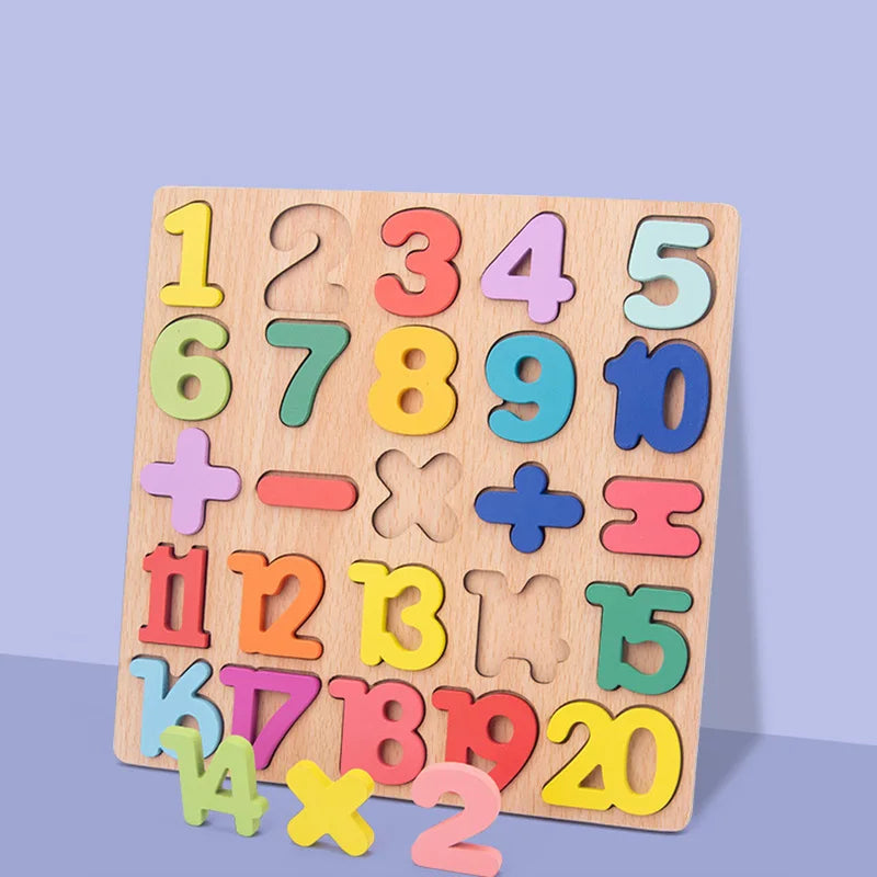 Montessori Wooden Alphabet Puzzle for Toddlers | Learn ABCs & Shapes