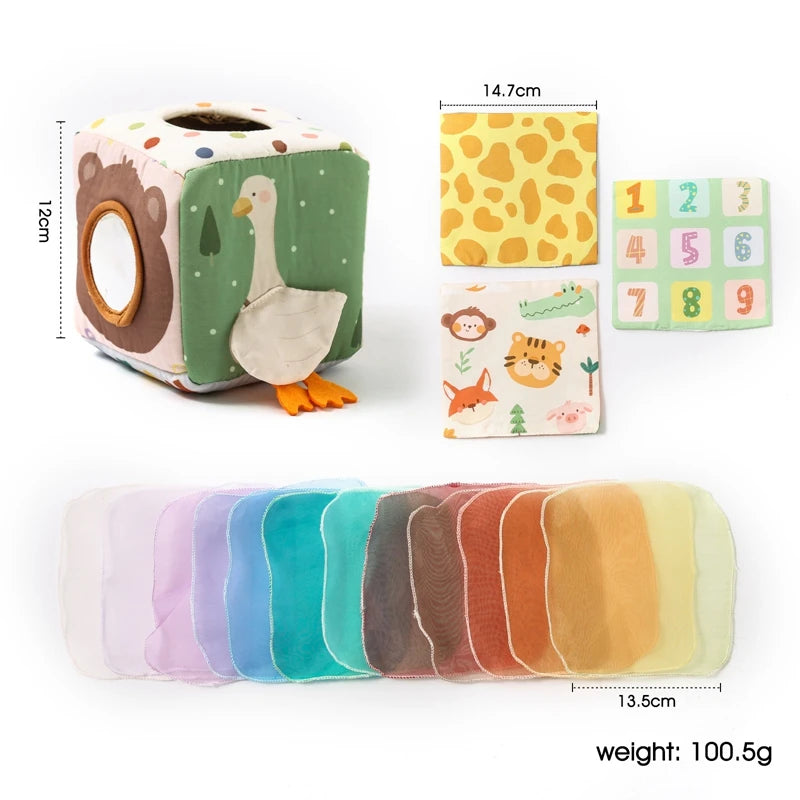 Montessori Tissue Box Toy for Babies | Crinkle Sensory Play