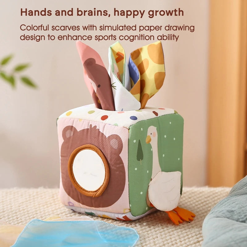 Montessori Tissue Box Toy for Babies | Crinkle Sensory Play