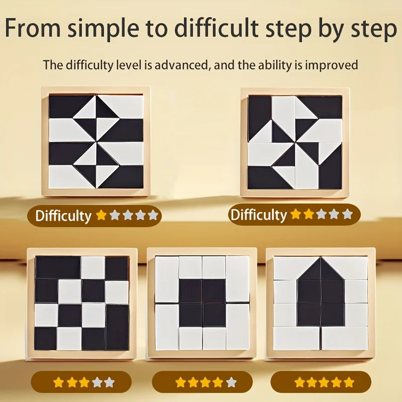 Montessori Logic Block Puzzle Toy for Kids | 120 Challenges to Train Focus & Thinking