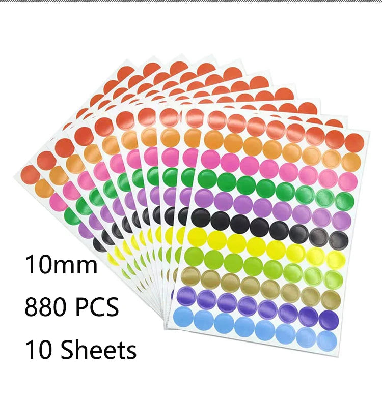 Colored Dot Stickers for Crafts & Classroom | Easy Peel, 6 Sizes