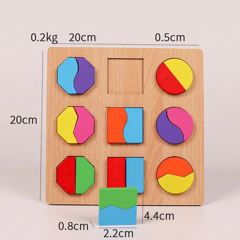 Montessori Wooden Alphabet Puzzle for Toddlers | Learn ABCs & Shapes