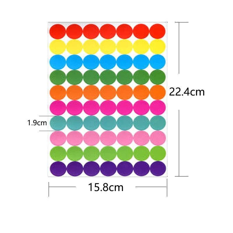 Colored Dot Stickers for Crafts & Classroom | Easy Peel, 6 Sizes