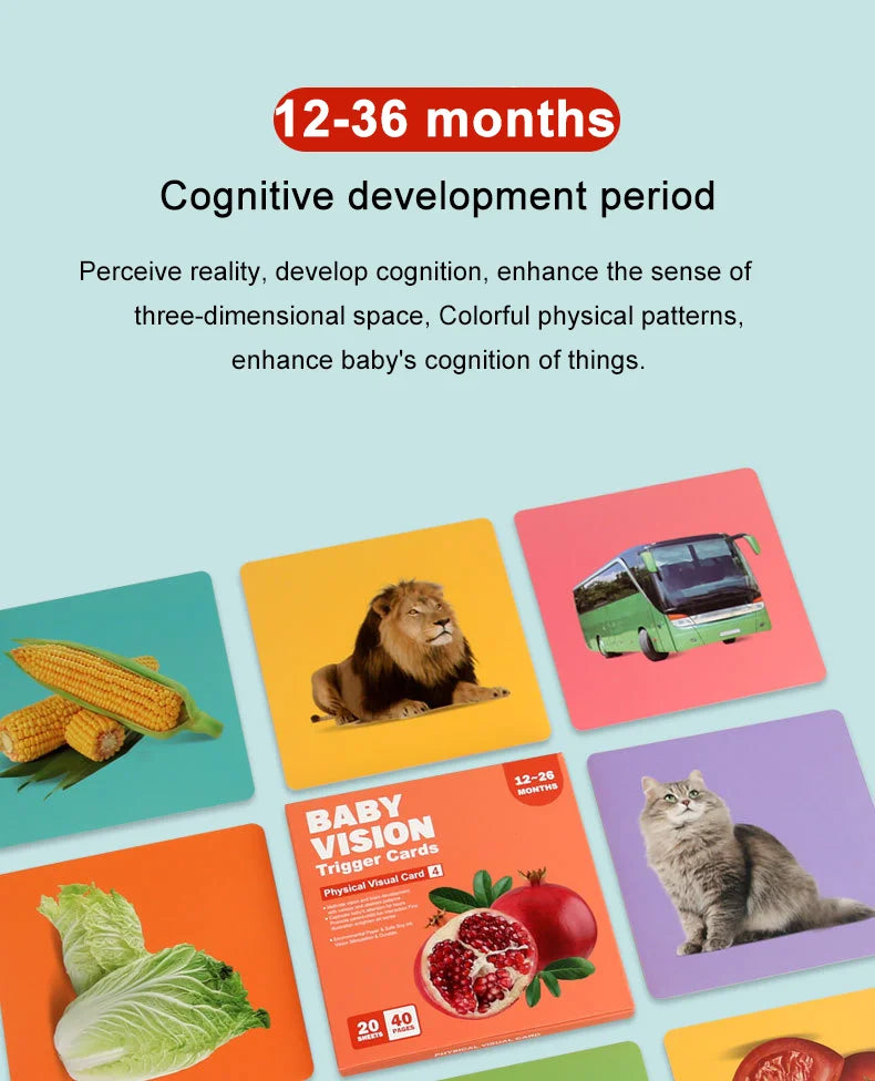 Baby Visual Stimulation Cards – High-Contrast, Age-Staged
