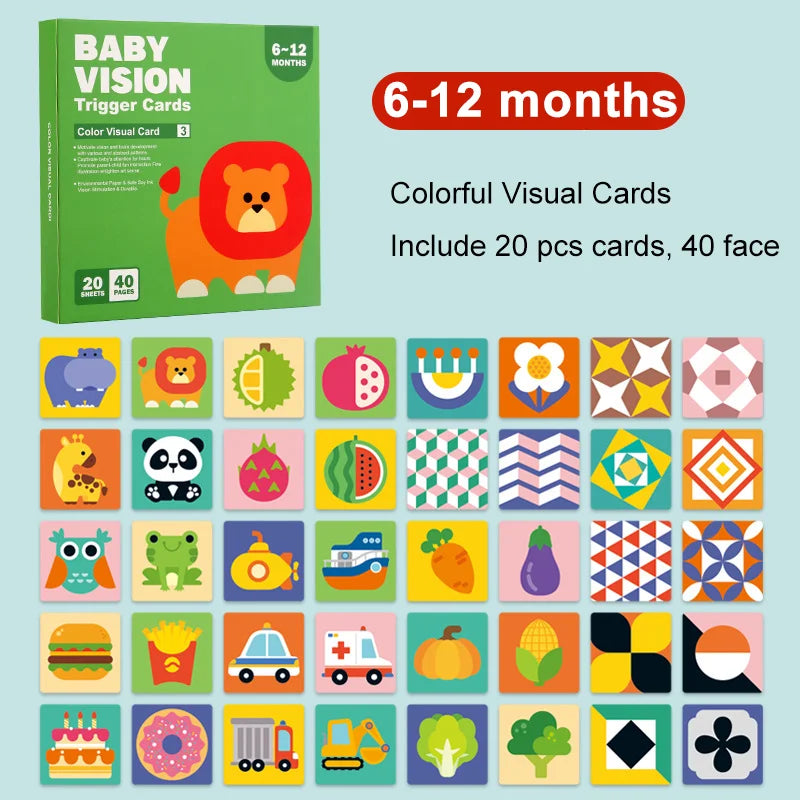 Baby Visual Stimulation Cards – High-Contrast, Age-Staged