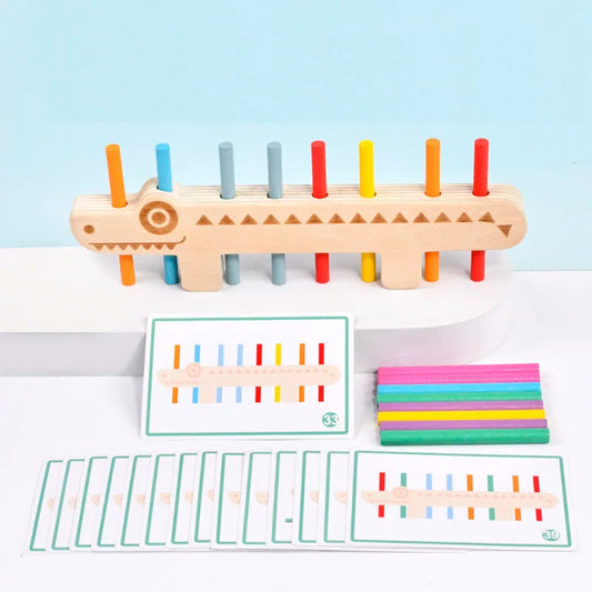 Montessori Wooden Toy Color Matching Games Puzzle Learning Set (Fine Motor + Math)
