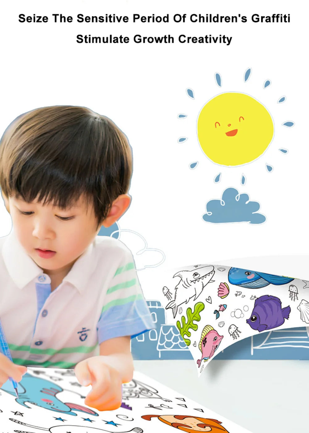 Coloring Paper Roll for Kids | Fun Graffiti & DIY Drawing Activity