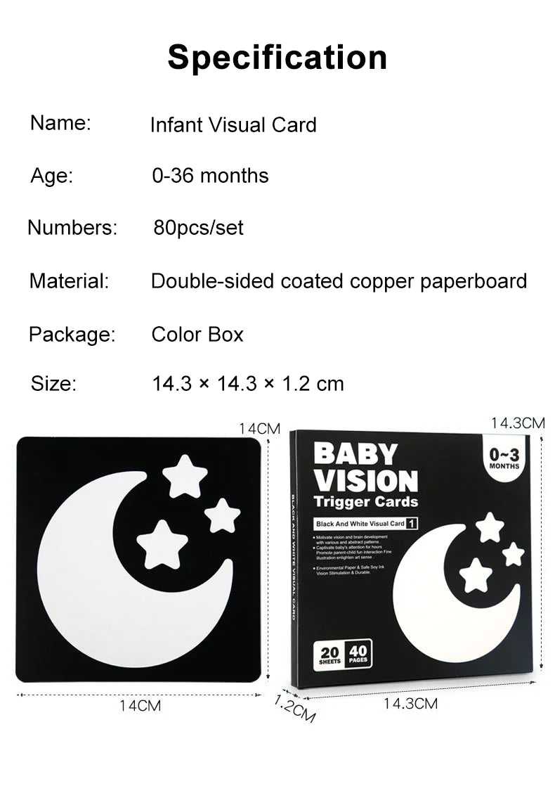 Baby Visual Stimulation Cards – High-Contrast, Age-Staged
