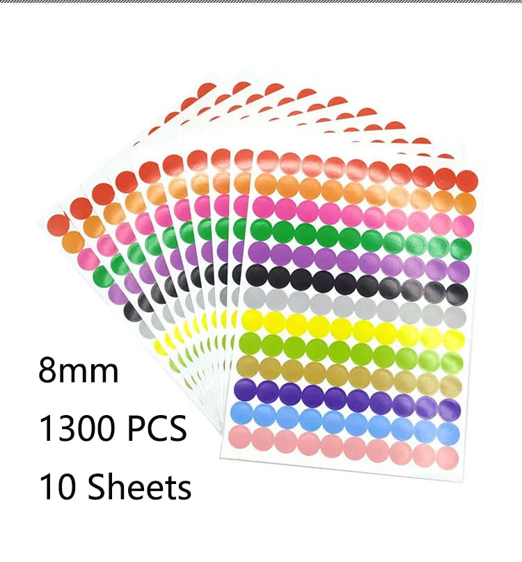 Colored Dot Stickers for Crafts & Classroom | Easy Peel, 6 Sizes