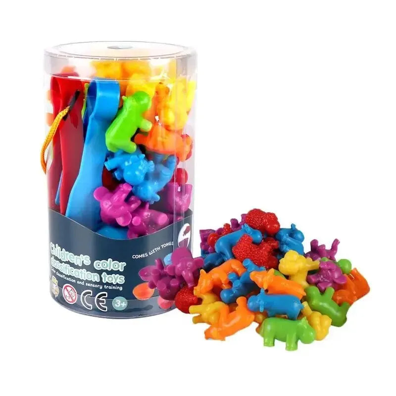 Animal Classification Toy Set with Tongs