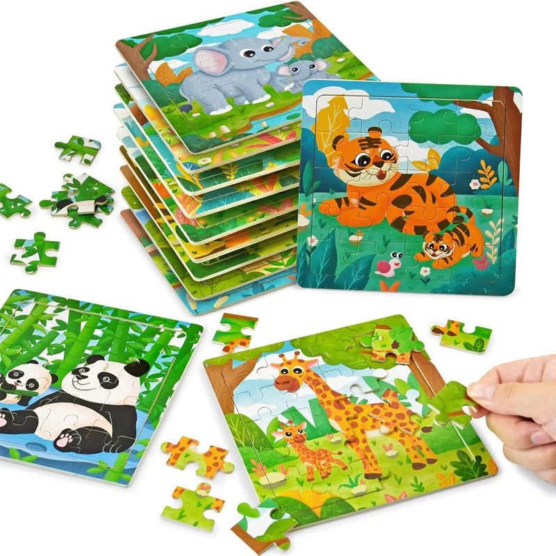 20pcs Cartoon Puzzle Set for Kids | Animal Pattern Educational Toy