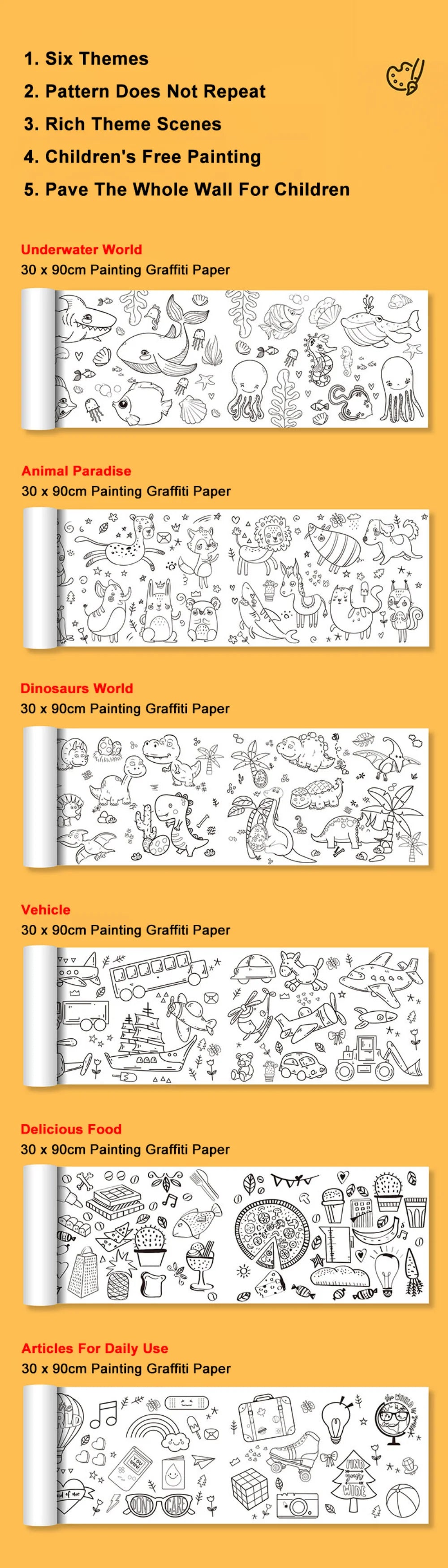 Coloring Paper Roll for Kids | Fun Graffiti & DIY Drawing Activity