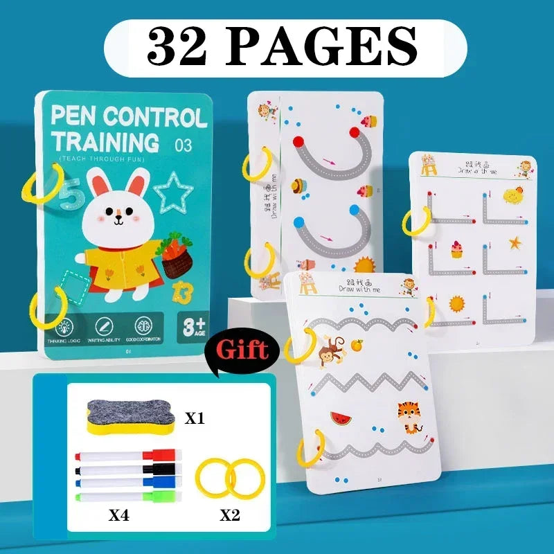 Reusable Pen Control Tracing Workbook