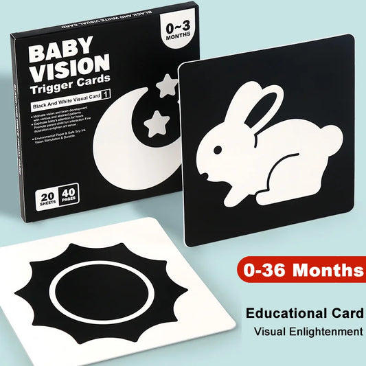 Baby Visual Stimulation Cards – High-Contrast, Age-Staged