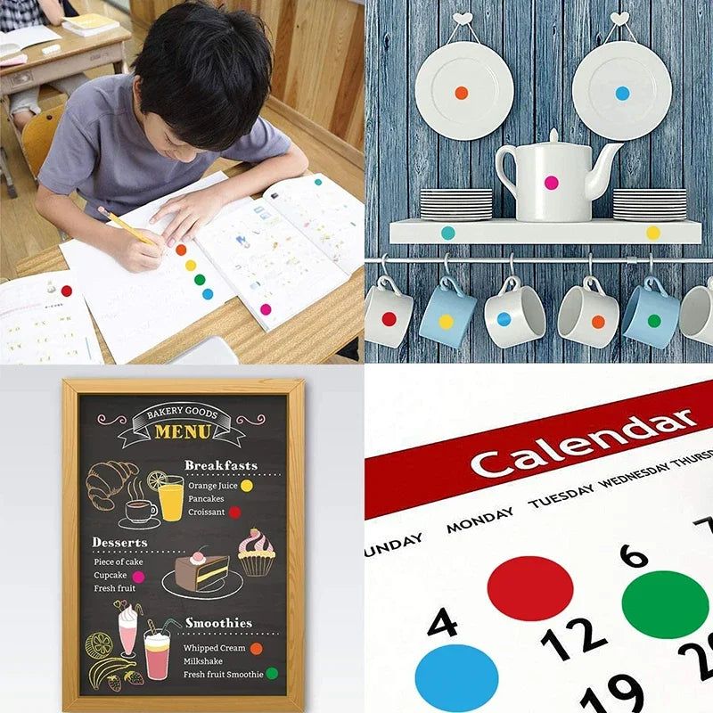 Colored Dot Stickers for Crafts & Classroom | Easy Peel, 6 Sizes