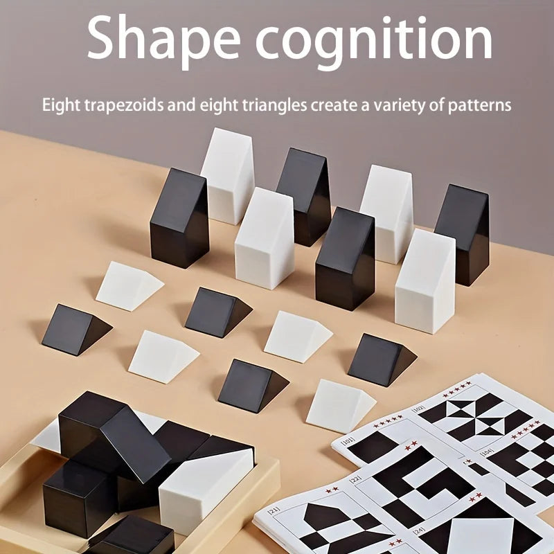 Montessori Logic Block Puzzle Toy for Kids | 120 Challenges to Train Focus & Thinking