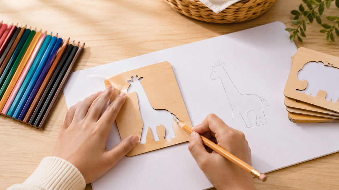 Turn a Stencil Outline Into a Colored Picture: A Simple Paper Tracing Activity