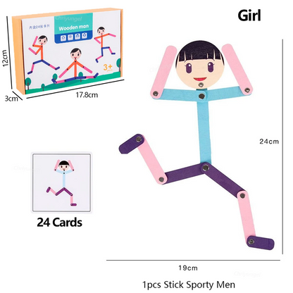 Stick Figure Pose Puzzle: A Reusable Articulated Figure and Pose Card Set for Tabletop Play