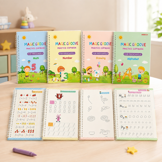 Grooved Handwriting Practice Book Set: A Closer Look at the Four-Book Tracing Format