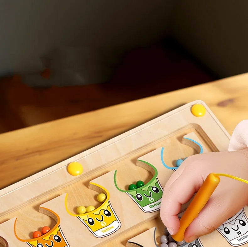 Wooden Montessori Magnetic Bead Maze (3–6Y)