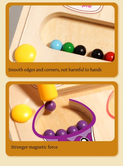 Wooden Montessori Magnetic Bead Maze (3–6Y)