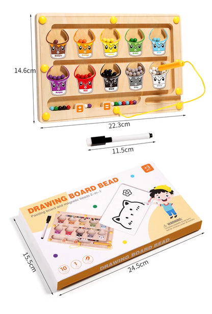 Wooden Montessori Magnetic Bead Maze (3–6Y)