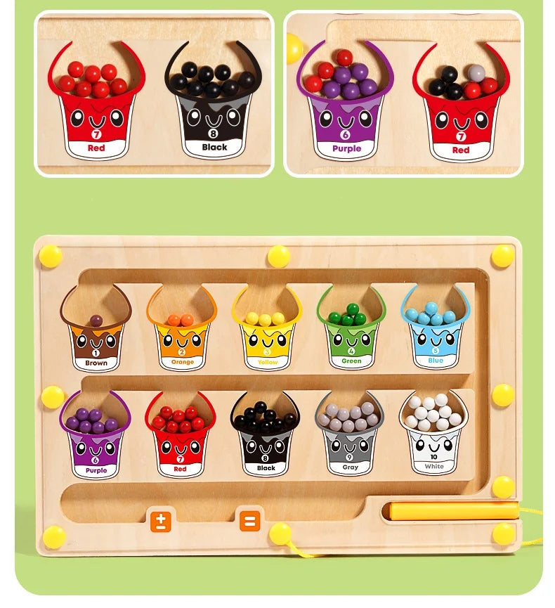 Wooden Montessori Magnetic Bead Maze (3–6Y)