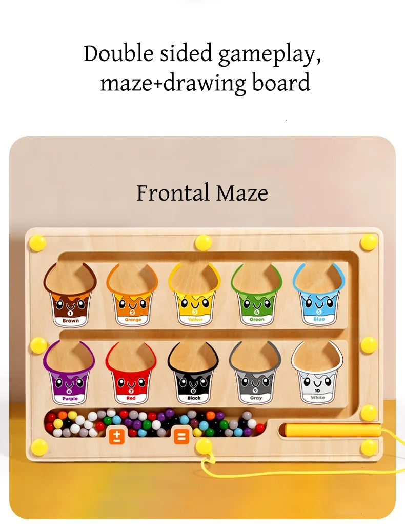 Wooden Montessori Magnetic Bead Maze (3–6Y)