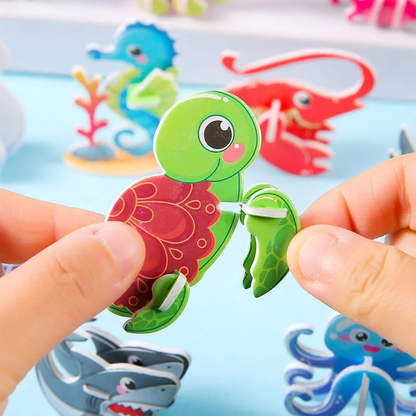 3D Paper Assembly Puzzle: A Compact Slot-and-Tab Tabletop Model
