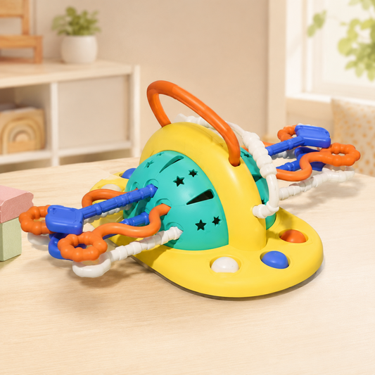 Pull String Toy with Suction Base and Buttons