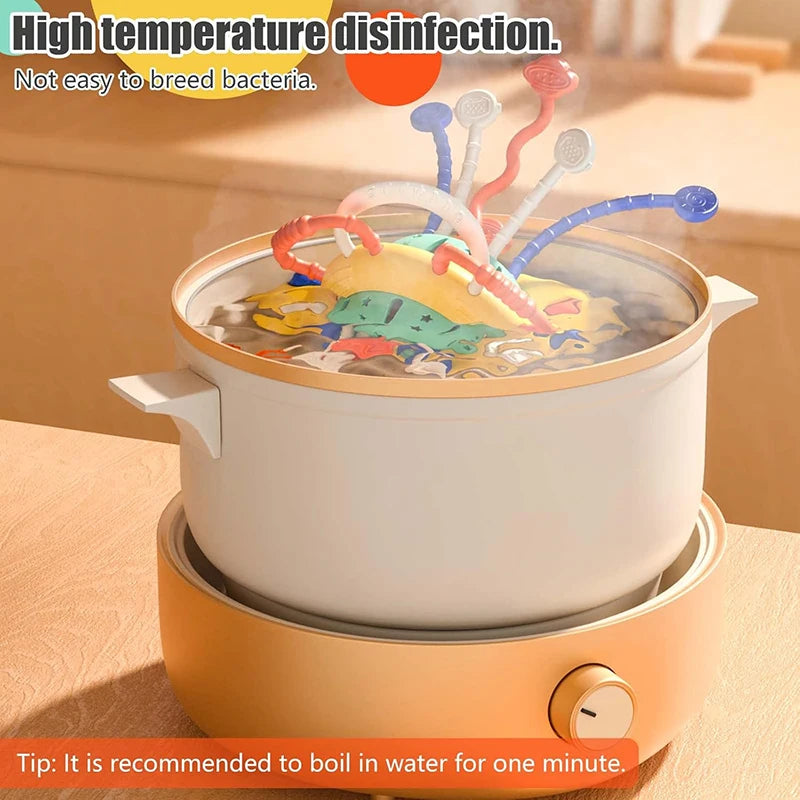 Montessori Baby Sensory Pull String Suction Toy for High Chair & Table