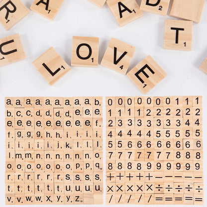 Montessori Wooden Alphabet Tiles for Toddlers | 100-Piece Spelling Game Set