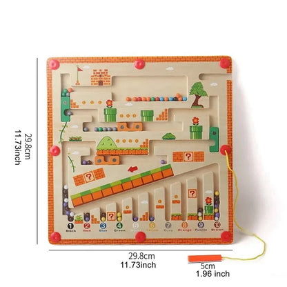 Wooden Magnetic Color & Number Maze Board