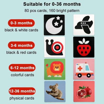 Baby Visual Stimulation Cards – High-Contrast, Age-Staged