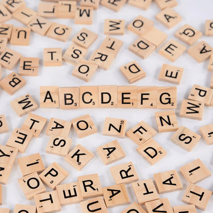 Montessori Wooden Alphabet Tiles for Toddlers | 100-Piece Spelling Game Set