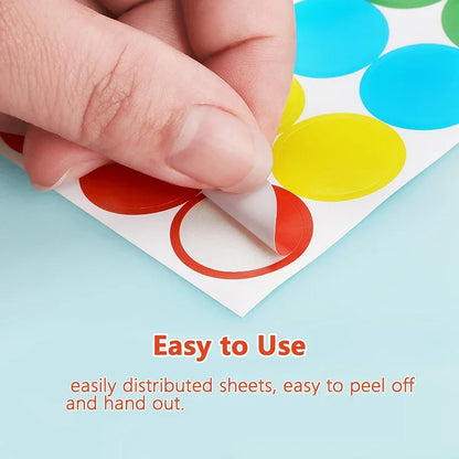 Colored Dot Stickers for Crafts & Classroom | Easy Peel, 6 Sizes