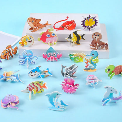 3D Paper Assembly Puzzle: A Compact Slot-and-Tab Tabletop Model